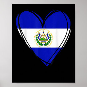 Affiche Fier garçon salvadorien Mon salut Drapeau du Salva