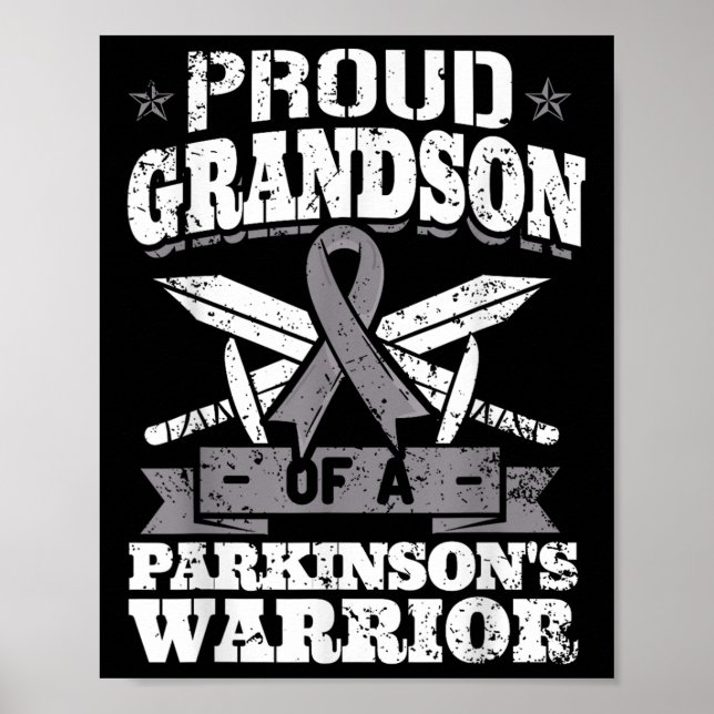 Affiche Fier Grand-Fils D'Un Parkinsons Guerrier Décerceur (Devant)