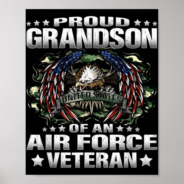 Affiche Fier Grand-Fils D'Un Ve Militaire Vétéran De La Fo (Devant)