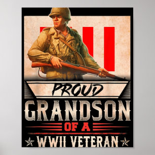 Affiche Fier Grand-Fils D'Un Vétéran 2ème guerre mondiale