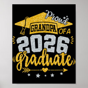 Affiche Fier grand-père d'un diplômé de 2026 Diplômé Senio