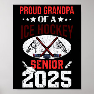 Affiche Fier grand-père d'un senior de hockey sur glace di