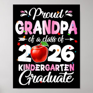 Affiche Fier grand-père d'une classe de fin d'études mater