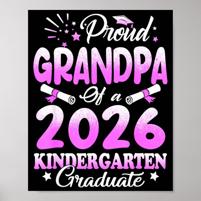 Affiche Fier grand-père d'une promotion 2026 de fleurs de  (Devant)