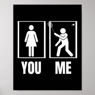 Affiche Fier Joueuse de badminton Femmes Shuttle Funny Bad