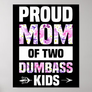 Affiche Fier Maman De Deux Enfants Fous Chemise Mères Jour