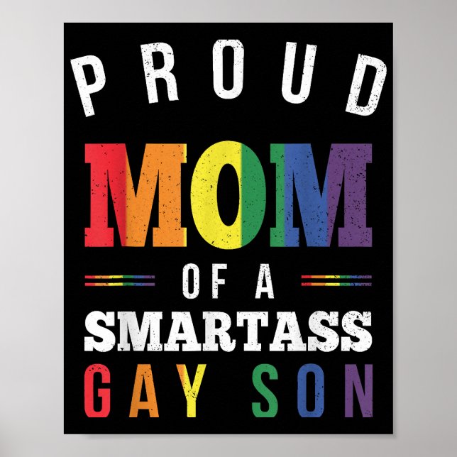 Affiche Fier maman d'un Fils Gay Smartass Gay pride LGBT E (Devant)