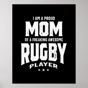 Affiche Fier Maman D'Un Super Joueur De Rugby