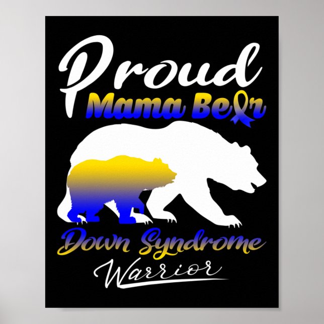 Affiche Fier Maman Ours Down Syndrome Guerrier Down Syndro (Devant)