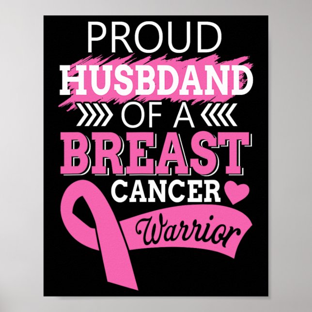 Affiche Fier Mari D'Un Guerrier Du Cancer Du Sein Soutien  (Devant)