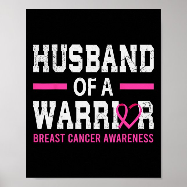 Affiche Fier Mari D'Un Guerrier Du Cancer Du Sein Squ Sout (Devant)