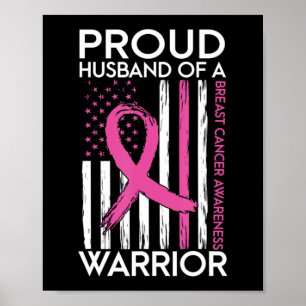 Affiche Fier Mari D'Un Guerrier Soutien Au Cancer Du Sein 