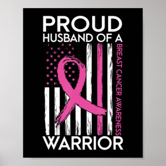 Affiche Fier Mari D'Un Guerrier Soutien Au Cancer Du Sein