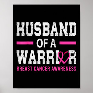 Affiche Fier Mari D'Un Soutien Guerrier Du Cancer Du Sein