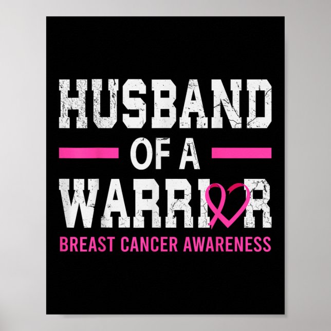 Affiche Fier Mari D'Un Soutien Guerrier Du Cancer Du Sein (Devant)