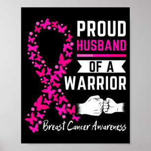 Affiche Fier mari guerrière femme sein survivante concepti