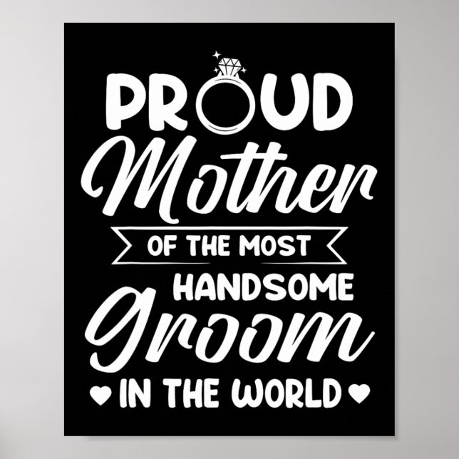 Affiche Fier Mère De La Plus Belle Groom Mère D (Devant)