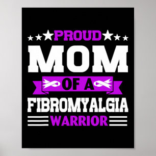 Affiche Fier Mère Guerrier D'Une Sensibilisation Fibromyal
