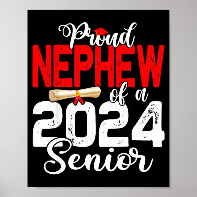 Affiche Fier neveu d'une promotion 2024 senior drôle (Devant)