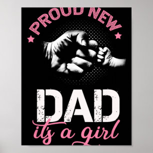 Affiche Fier Nouveau Papa C'est Une Fille Promu Papa Tee G