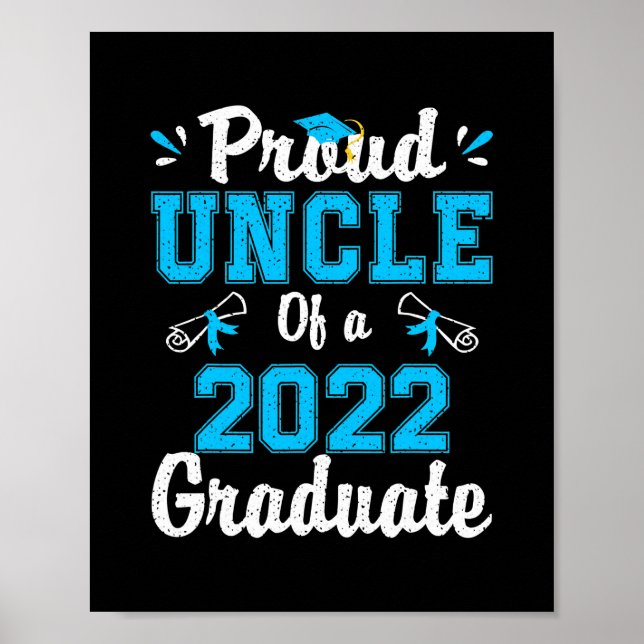 Affiche Fier oncle d'une classe de 2022 diplômé senior (Devant)