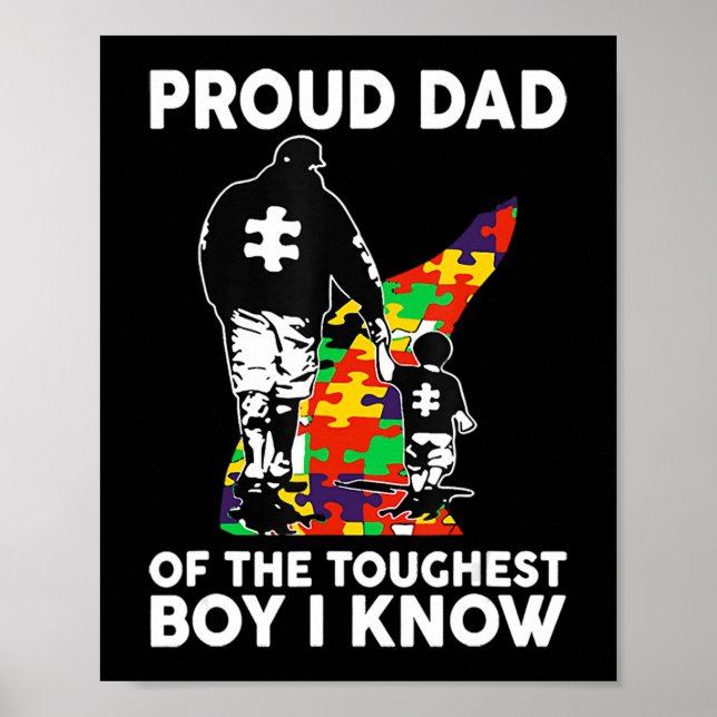 Affiche Fier Papa Du Garçon Le Plus Touché Que Je Connais  (Devant)