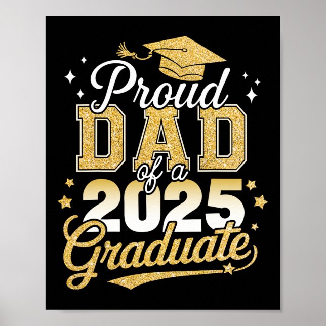 Affiche Fier Papa D'Un Cl De 2025 Graduate Graduati Senior (Devant)
