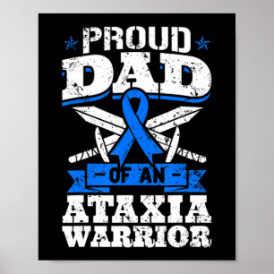 Affiche Fier Papa D'Une Ataxie Guerrier Sensibilisation Ri