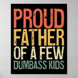 Affiche Fier Père De Quelques Enfants Fous Chemise Funny P