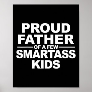 Affiche Fier Père De Quelques Enfants Intelligents