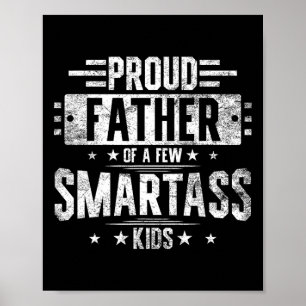 Affiche Fier Père De Quelques Enfants Intelligents Drôle F