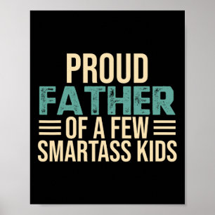 Affiche Fier Père De Quelques Enfants Intelligents Fête de