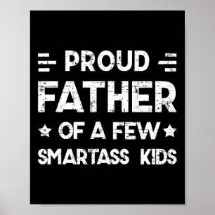 Affiche Fier père de quelques enfants intelligents père &#