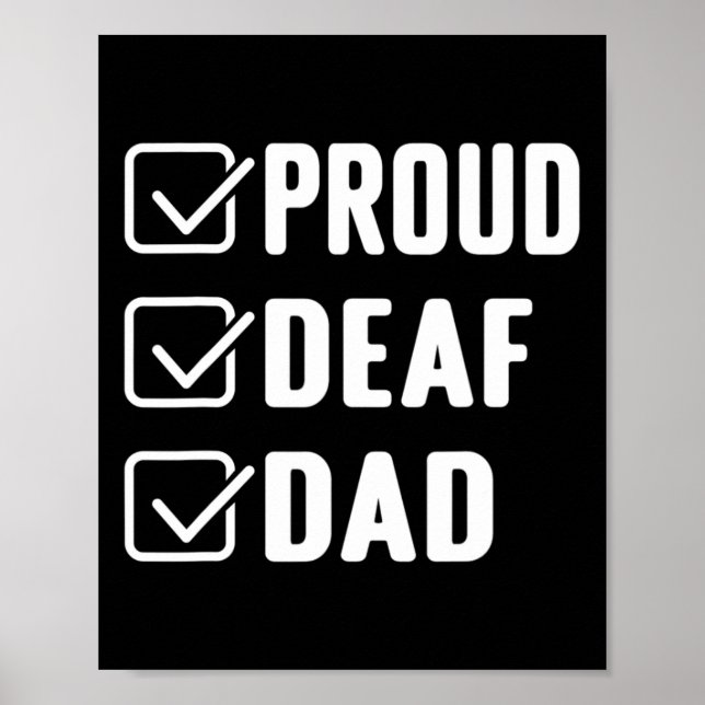 Affiche Fier père sourd ASL geste de la main conscience so (Devant)