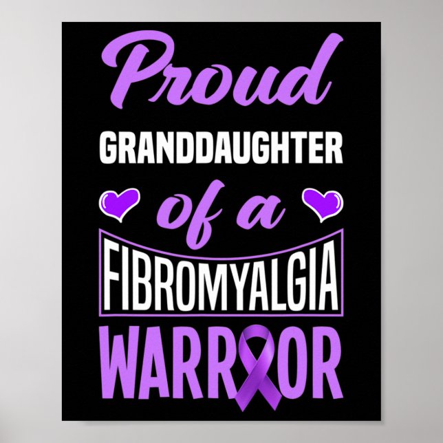 Affiche Fier Petite-Fille D'Un Guerrier Fibromyalgique 1 (Devant)
