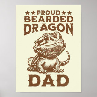 Affiche Fier Porte-Dragon Papa Reptile Lover