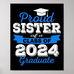 Affiche Fier Soeur De 2024 Diplômé Awesome Famille Colle