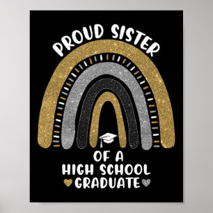 Affiche Fier Soeur D'Un Lycée Diplômé Arc-En-Ciel