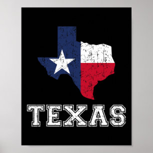 Affiche Fier Texan Patriote Américain Drapeau États-Unis V