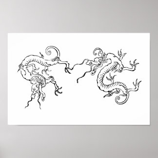Affiche Fierce & Flowing – Art du dragon japonais