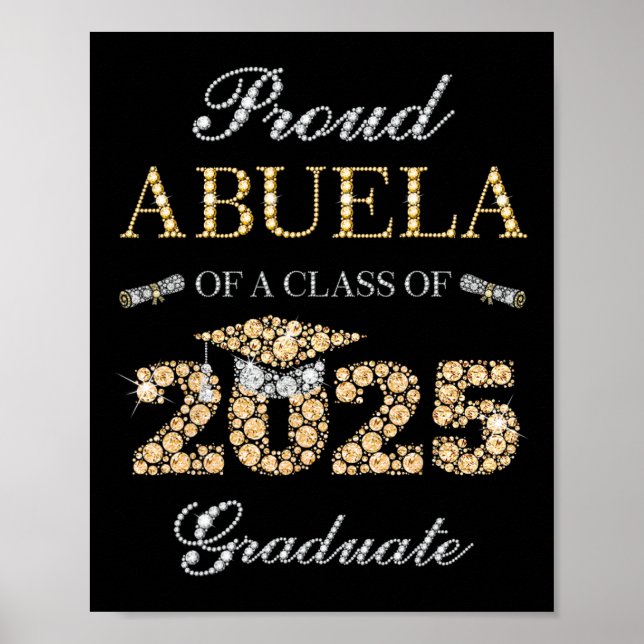 Affiche Fière Abuela D'Un Cl De 2025 Diplômé (Devant)