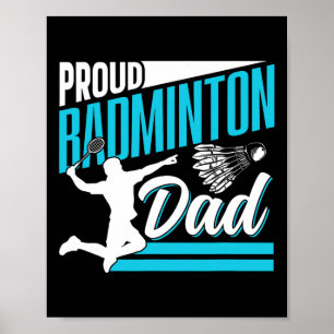 Affiche Fière Badminton Papa Lover Joueur Équipe Match Pèr