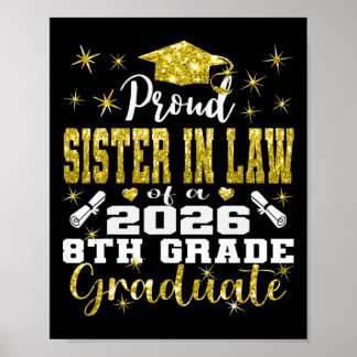 Affiche Fière belle-sœur du diplômé de 8e année 2026 Gra
