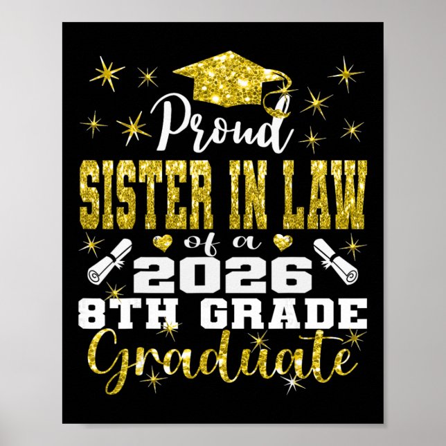 Affiche Fière belle-sœur du diplômé de 8e année 2026 Gra (Devant)