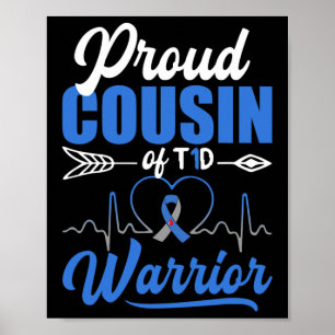 Affiche Fière Cousin Du T1D Guerrier Sensibilisation au di