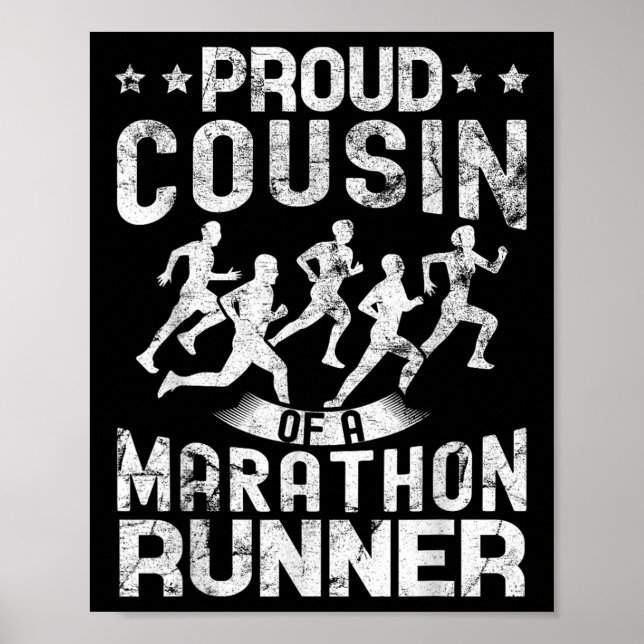 Affiche Fière Cousin D'Un Coureur De Marathon Cousin Dons  (Devant)