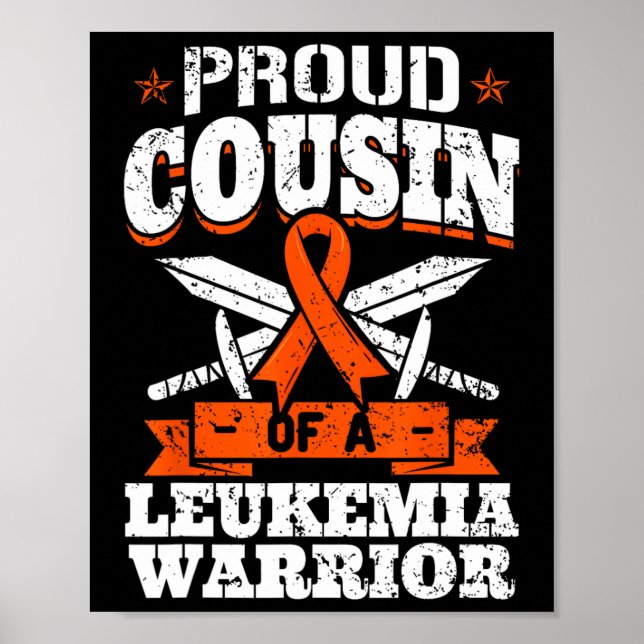 Affiche Fière Cousin D'Un Guerrier De Leucémie Cuz Sensibi (Devant)