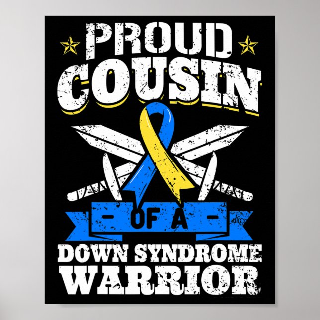 Affiche Fière Cousin d'un syndrome de Down Le guerrier Tri (Devant)