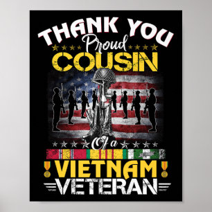 Affiche Fière Cousin D'Un Vétéran Du Vietnam - Merci Viet