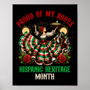 Affiche Fière De Mes Racines Hispanique Héritage Latino Fe